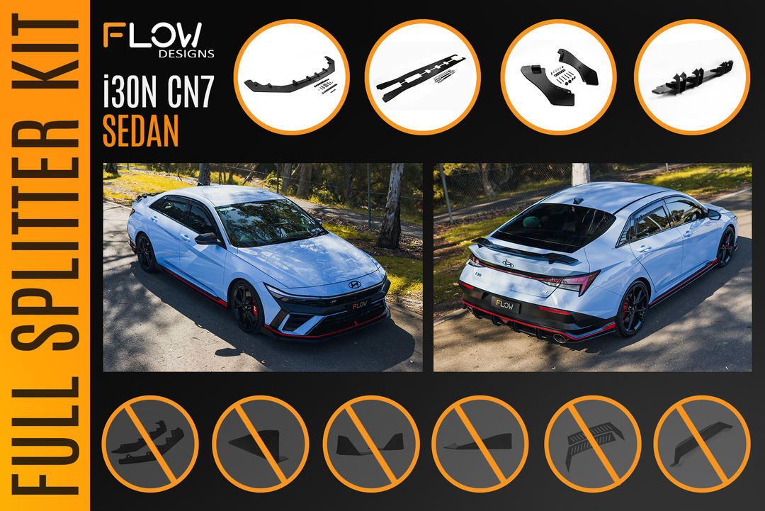 CN7 V2 Elantra N Sedan Facelift V2 - 2024 Full Lip Splitter Set - Image 2 by Flow Design