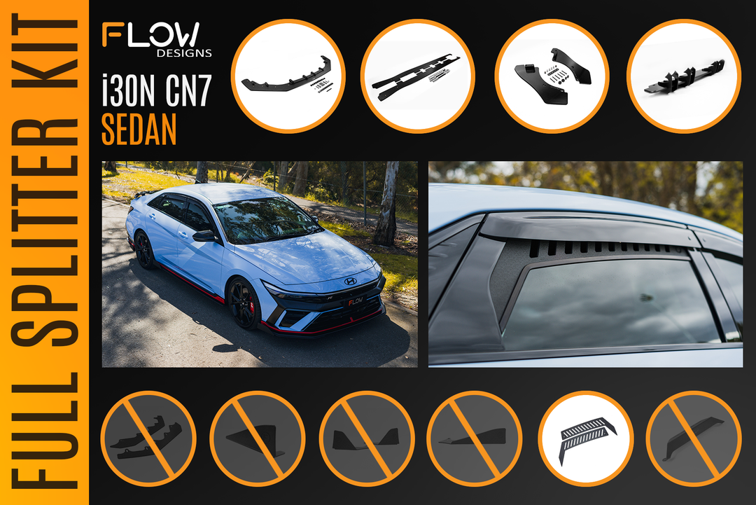 CN7 V2 Elantra N Sedan Facelift V2 - 2024 Full Lip Splitter Set - Image 3 by Flow Design