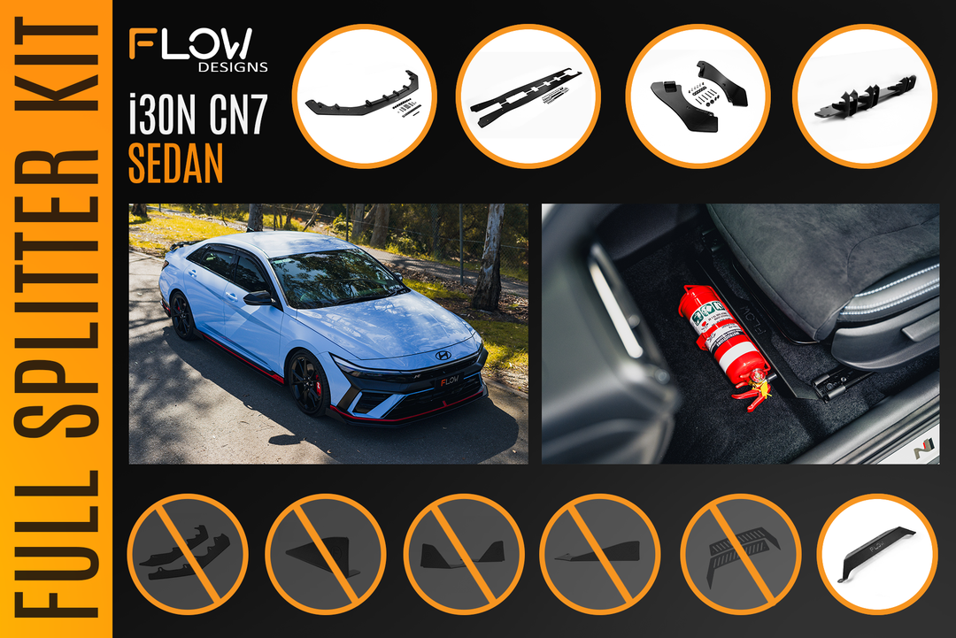 CN7 V2 Elantra N Sedan Facelift V2 - 2024 Full Lip Splitter Set - Image 4 by Flow Design