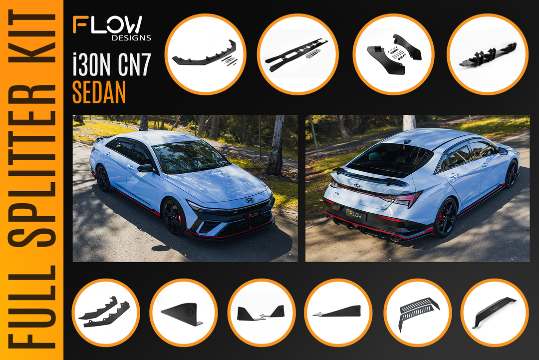 CN7 V2 Elantra N Sedan Facelift V2 - 2024 Full Lip Splitter Set - Image 9 by Flow Design