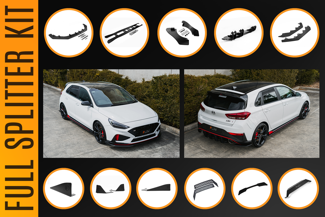 i30N Hatch PDE V6 FL2 2025 Full Lip Splitter Set - Image 16 by Flow Design