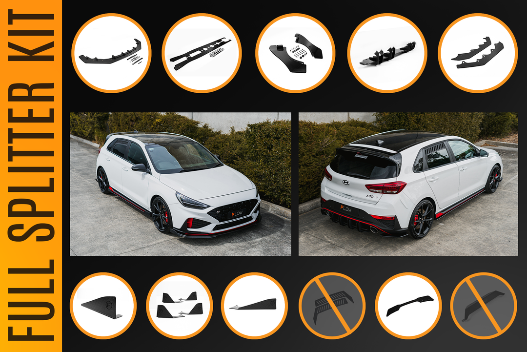 i30N Hatch PDE V6 FL2 2025 Full Lip Splitter Set - Image 19 by Flow Design