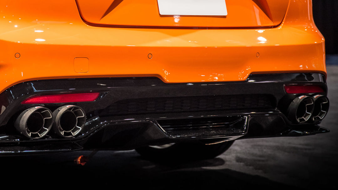 Borla carbon fibre exhaust tip kit for the Kia Stinger (CK) - exhaust tip detail