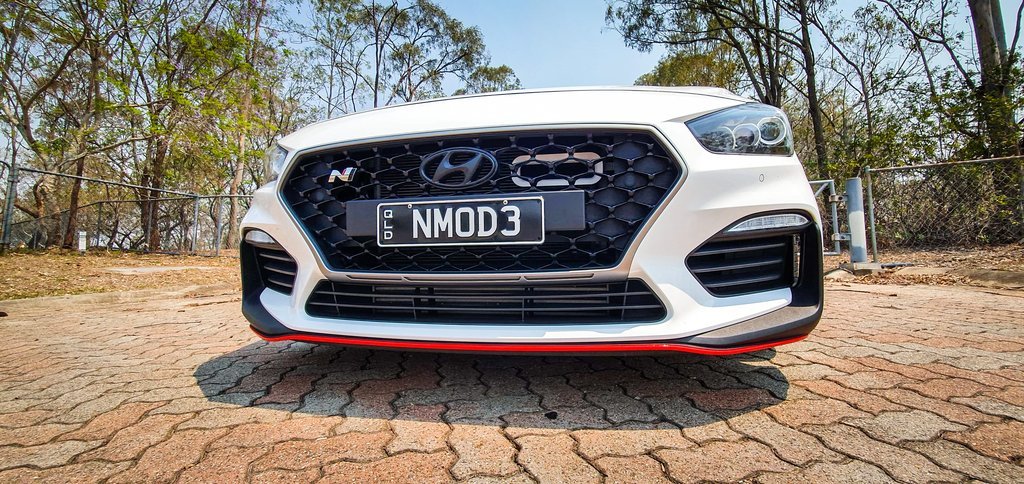 2017 2020 Hyundai i30 N BIG MOUTH Ram Air Intake Snorkel White Behind Grille 1 Velossa Tech Design by Velossa Tech