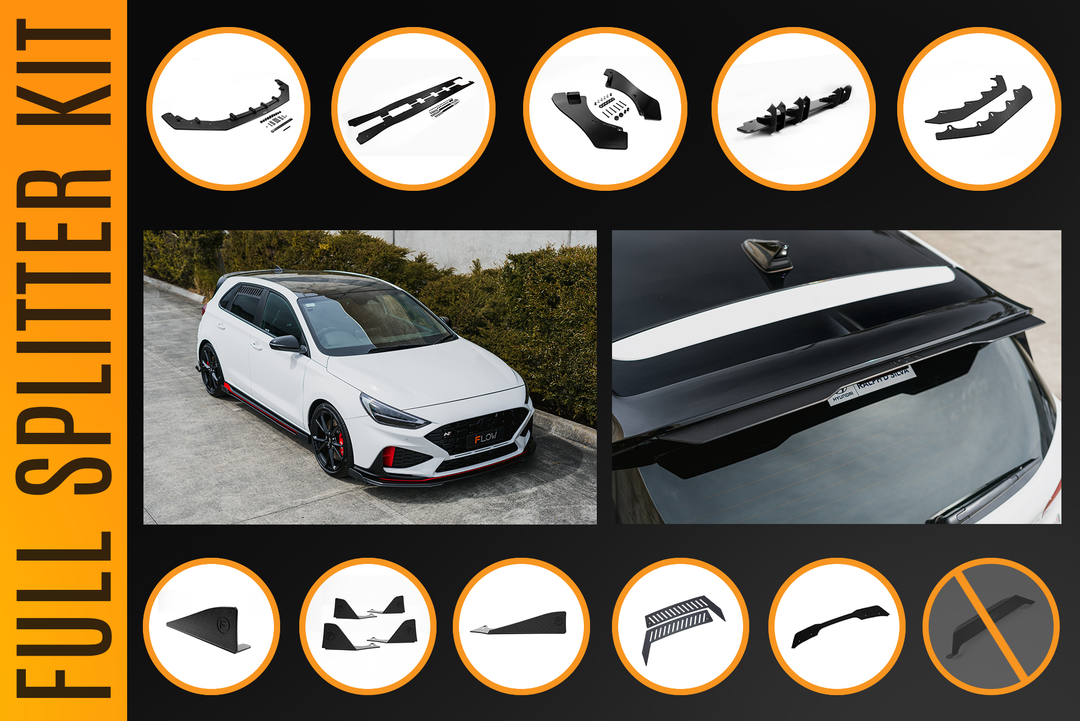i30N Hatch PDE V6 FL2 2025 Full Lip Splitter Set - Image 21 by Flow Design
