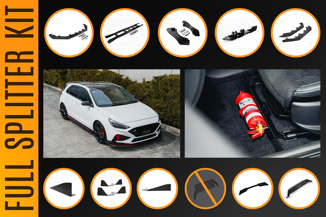 i30N Hatch PDE V6 FL2 2025 Full Lip Splitter Set - Image 22 by Flow Design