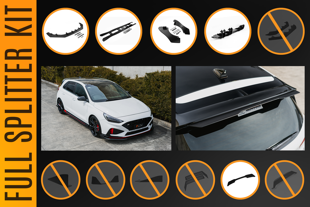 i30N Hatch PDE V6 FL2 2025 Full Lip Splitter Set - Image 4 by Flow Design