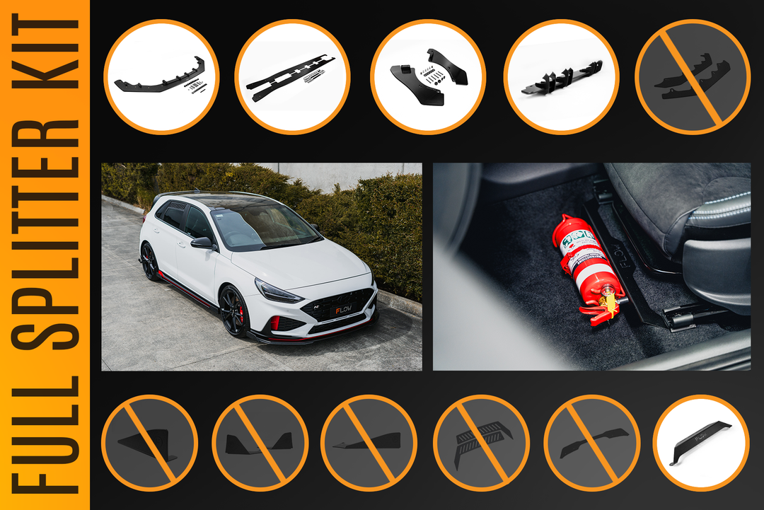 i30N Hatch PDE V6 FL2 2025 Full Lip Splitter Set - Image 5 by Flow Design