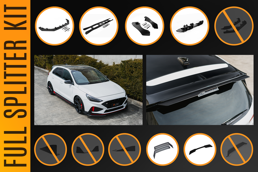i30N Hatch PDE V6 FL2 2025 Full Lip Splitter Set - Image 6 by Flow Design