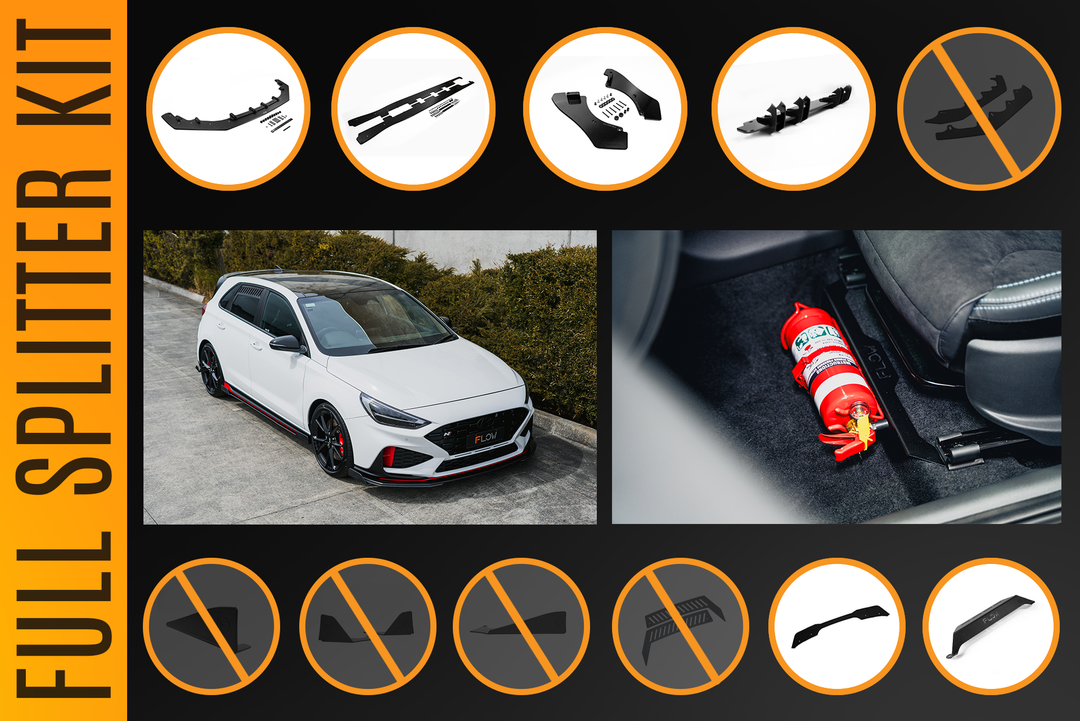 i30N Hatch PDE V6 FL2 2025 Full Lip Splitter Set - Image 7 by Flow Design