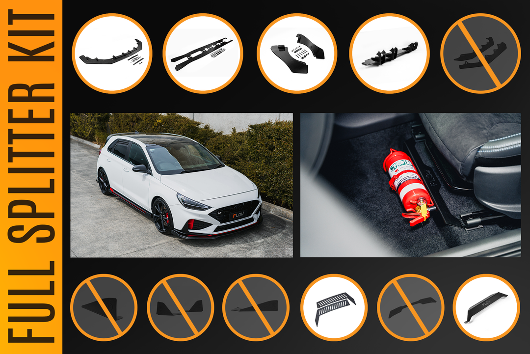 i30N Hatch PDE V6 FL2 2025 Full Lip Splitter Set - Image 8 by Flow Design