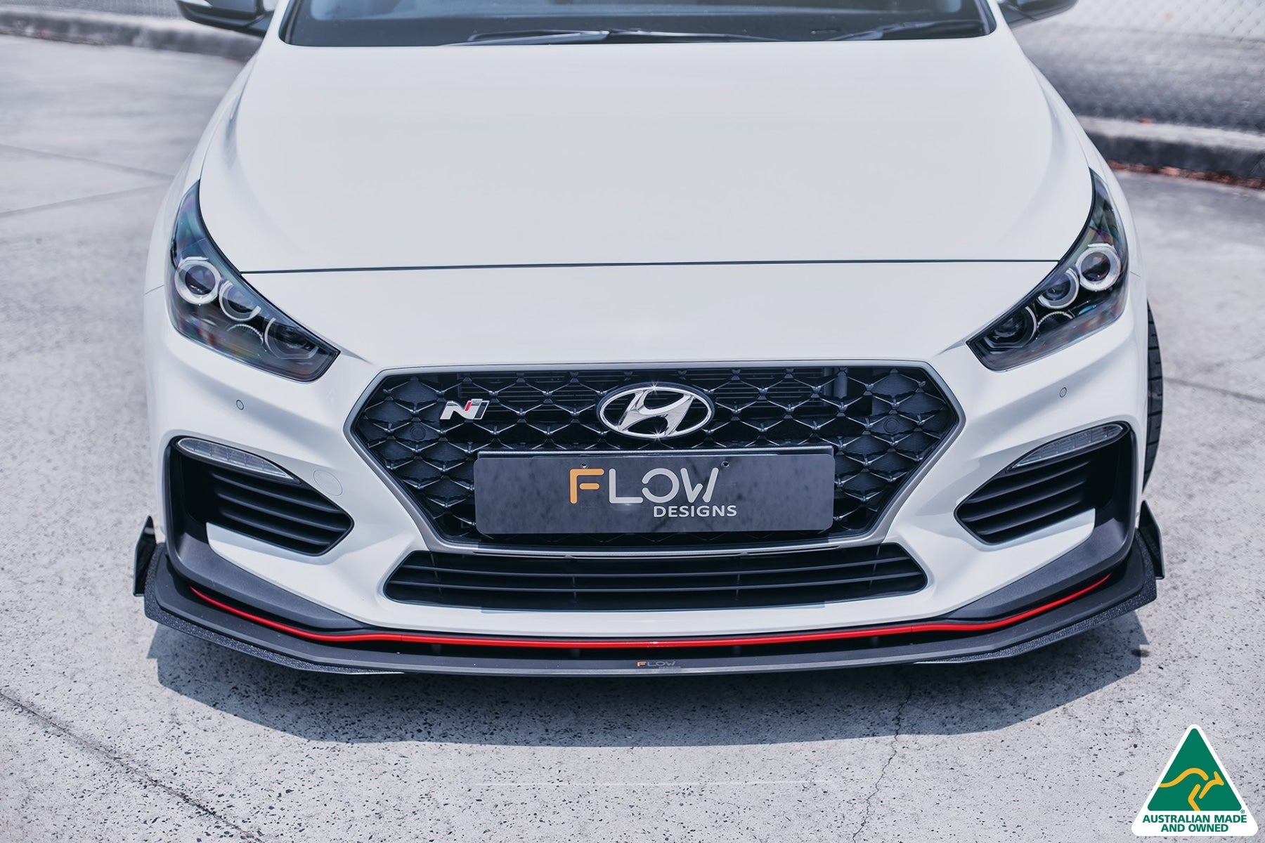 i30N Fastback PD Front Lip Splitter & Reinforcement Brackets (GLOSS BLACK)