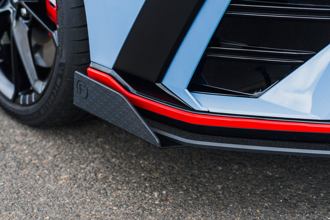 CN7 V2 Elantra N Sedan Facelift V2 - 2024 Front Lip Splitter & Mounting Brackets (Pair) - Image 9 by Flow Design