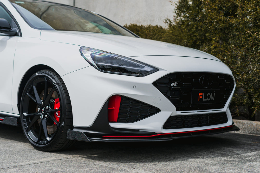i30N Hatch PDE V6 FL2 2025 Front Lip Splitter & Reinforcement Brackets - Image 6 by Flow Design