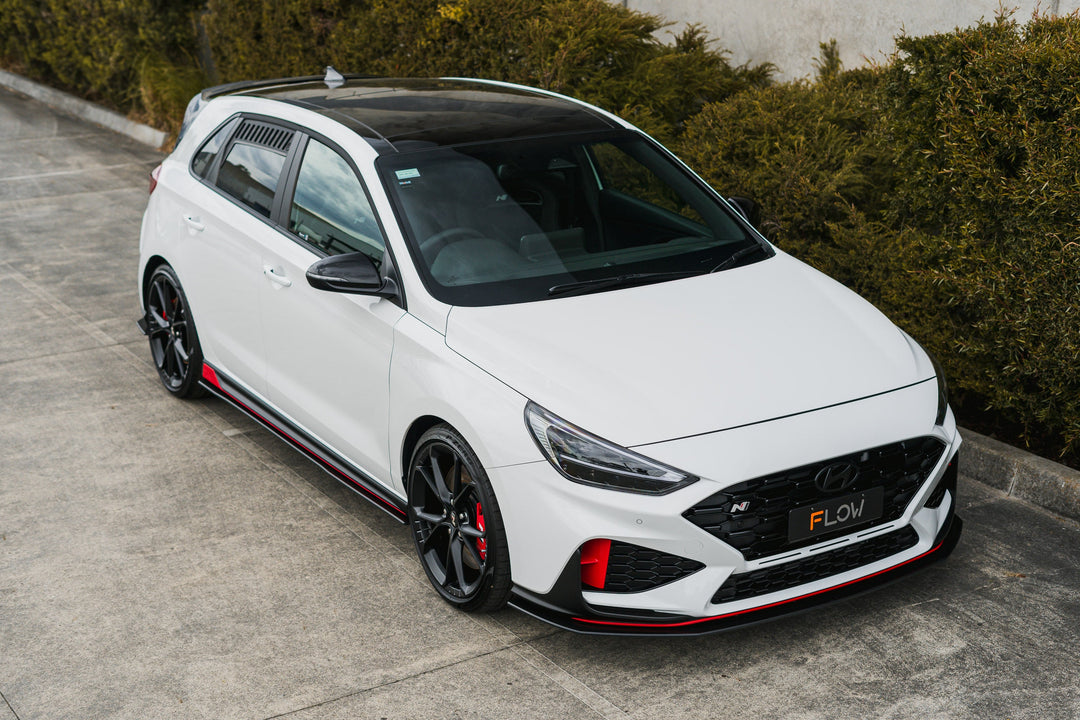 i30N Hatch PDE V6 FL2 2025 Front Lip Splitter & Reinforcement Brackets - Image 2 by Flow Design