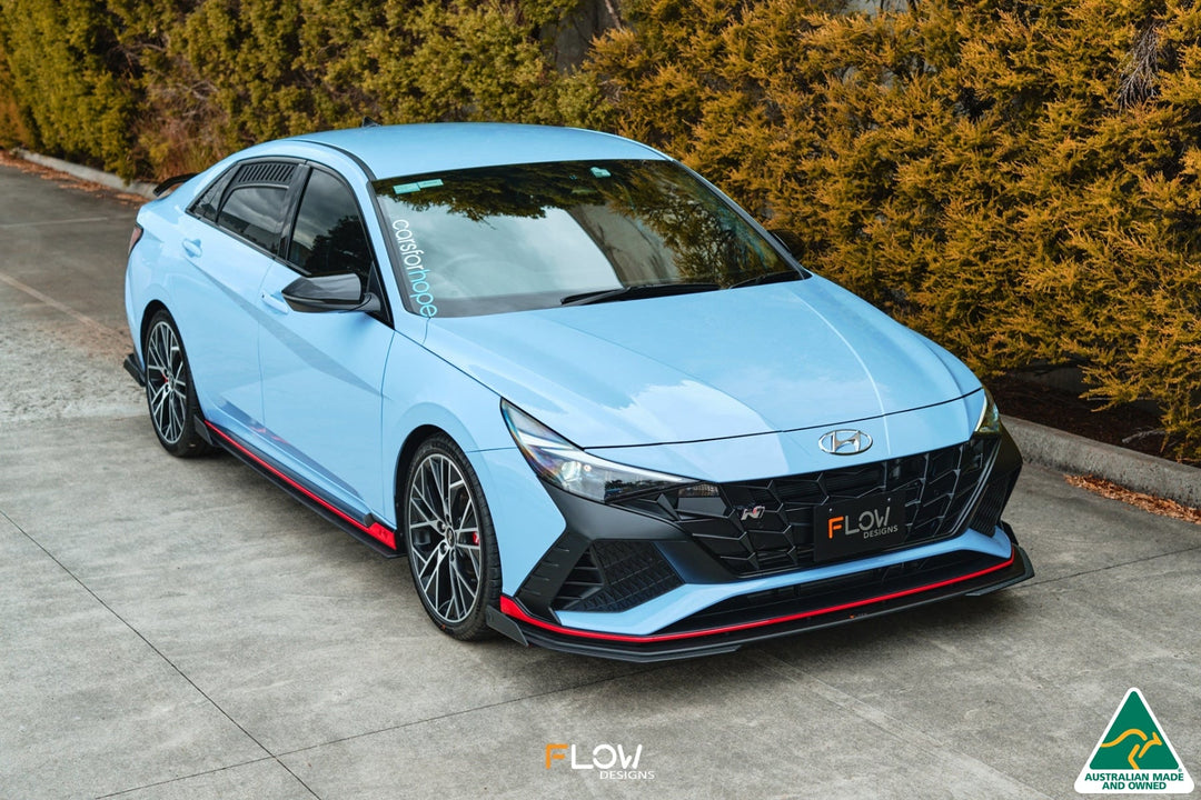 CN7 i30N Sedan 2021-2023 Front Lip Splitter Extensions (Pair) - Image 7 by Flow Design