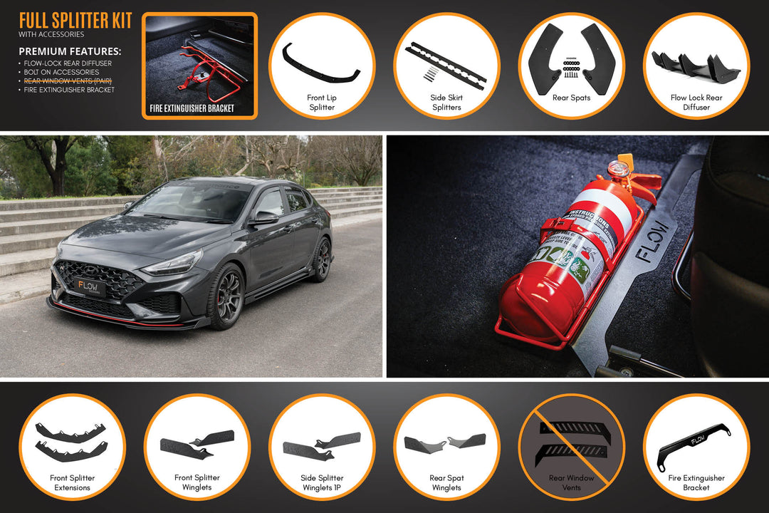 i30N Fastback PD FL 2022+ Full Lip Splitter Set - Image 7 by Flow Design