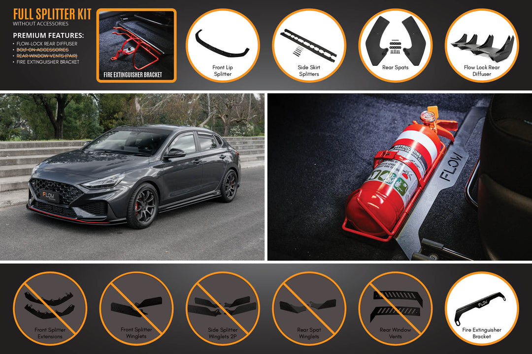 i30N Fastback PD FL 2022+ Full Lip Splitter Set - Image 3 by Flow Design