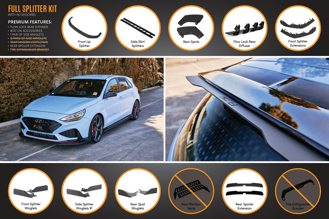 i30N Hatch PD FL 2021 Full Lip Splitter Set - Image 12 by Flow Design