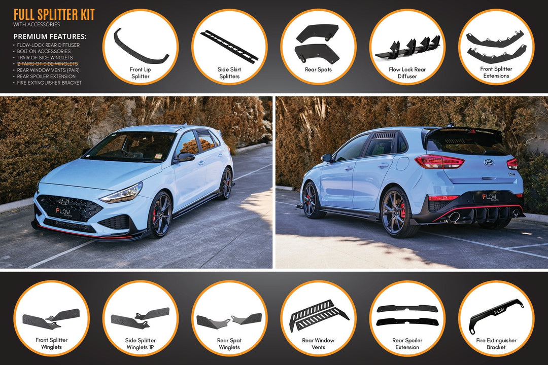 i30N Hatch PD FL 2021 Full Lip Splitter Set - Image 17 by Flow Design