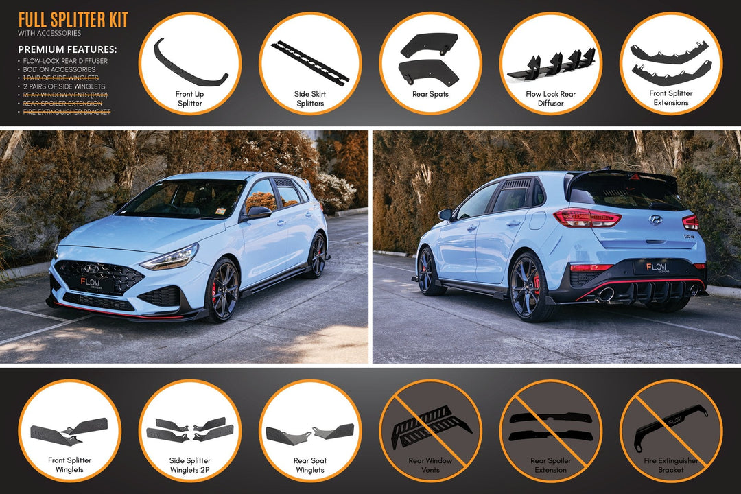 i30N Hatch PD FL 2021 Full Lip Splitter Set - Image 18 by Flow Design