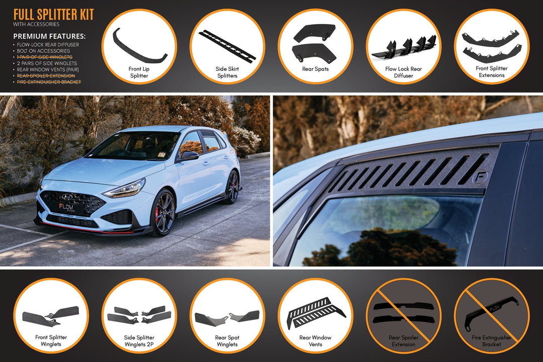 i30N Hatch PD FL 2021 Full Lip Splitter Set - Image 19 by Flow Design