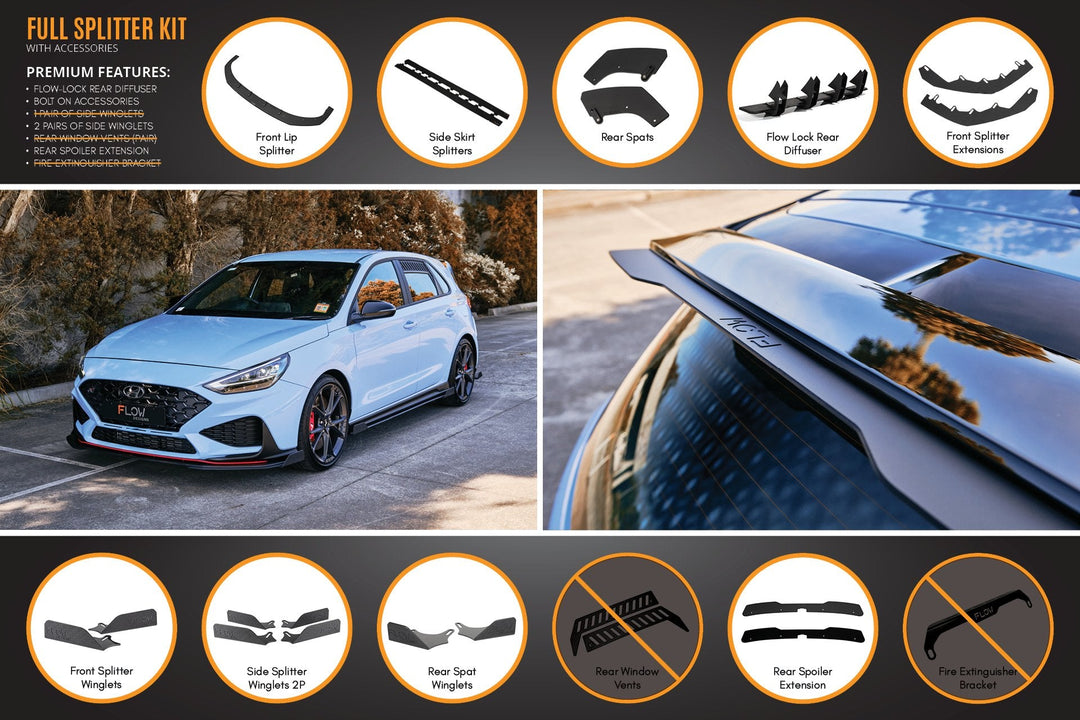 i30N Hatch PD FL 2021 Full Lip Splitter Set - Image 20 by Flow Design