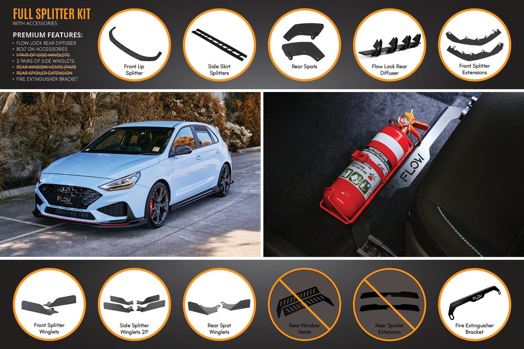 i30N Hatch PD FL 2021 Full Lip Splitter Set - Image 21 by Flow Design