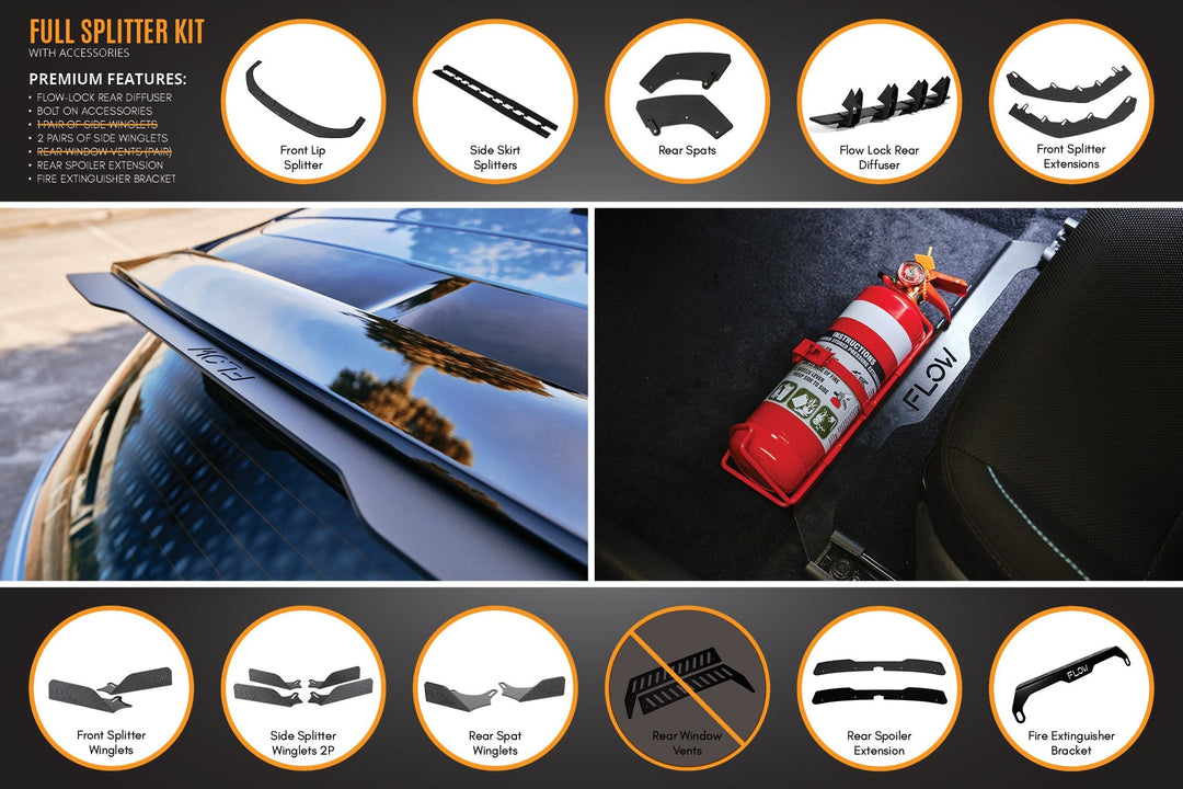 i30N Hatch PD FL 2021 Full Lip Splitter Set - Image 23 by Flow Design