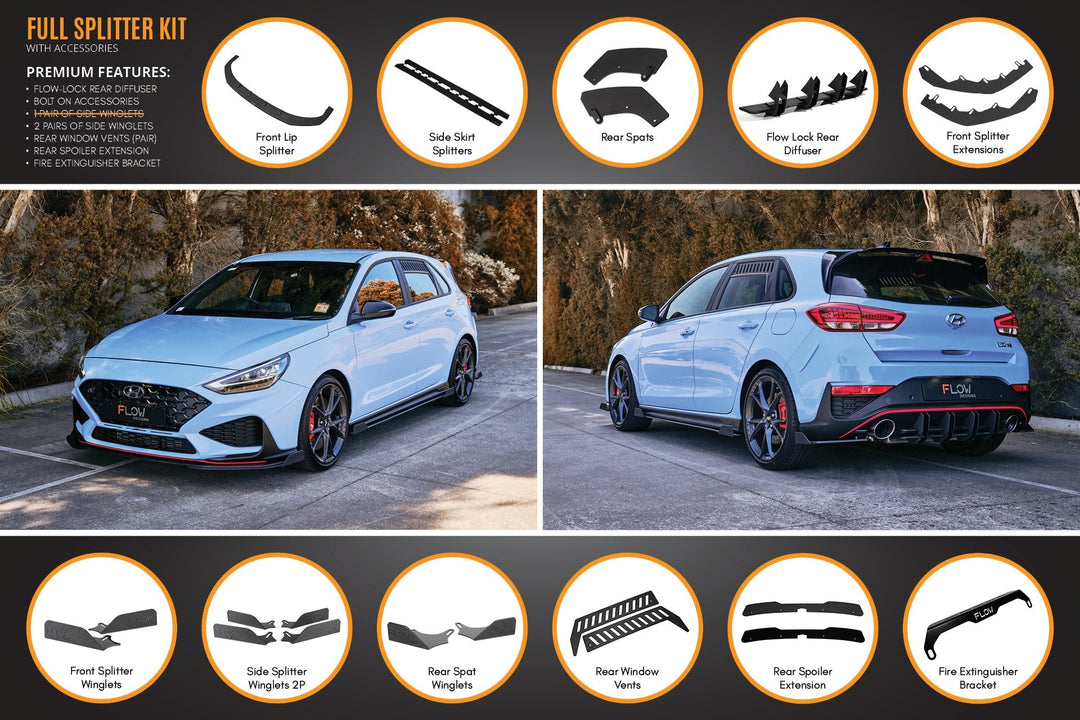 i30N Hatch PD FL 2021 Full Lip Splitter Set - Image 25 by Flow Design