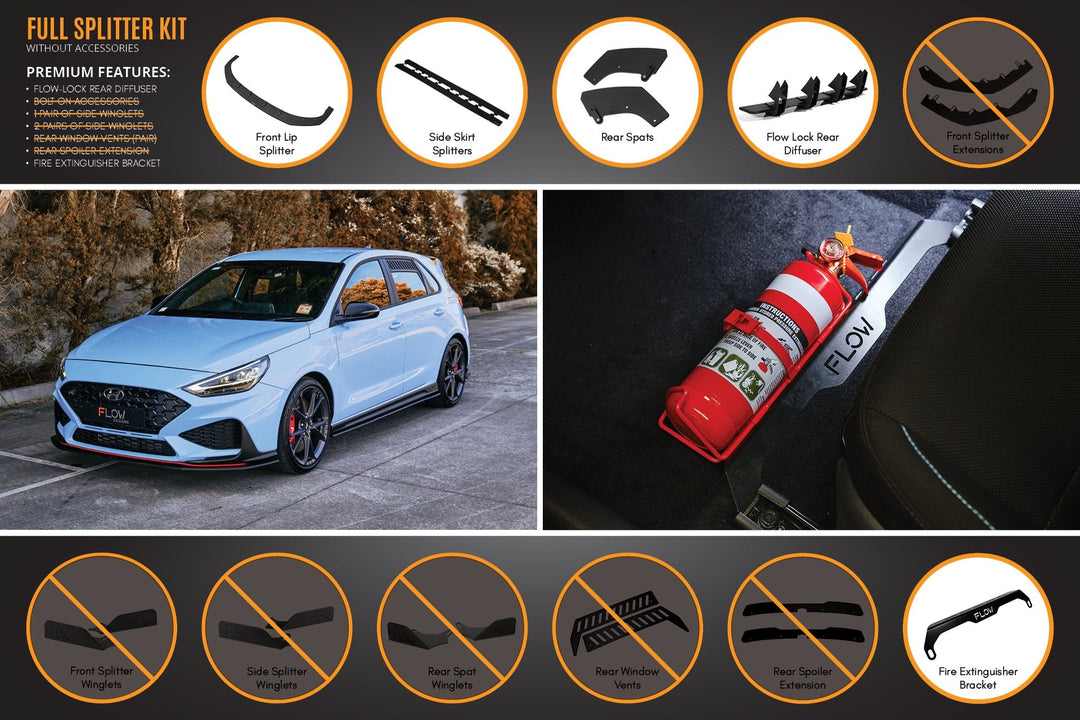 i30N Hatch PD FL 2021 Full Lip Splitter Set - Image 5 by Flow Design