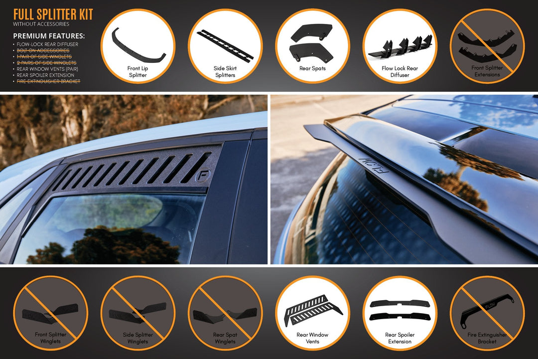 i30N Hatch PD FL 2021 Full Lip Splitter Set - Image 6 by Flow Design