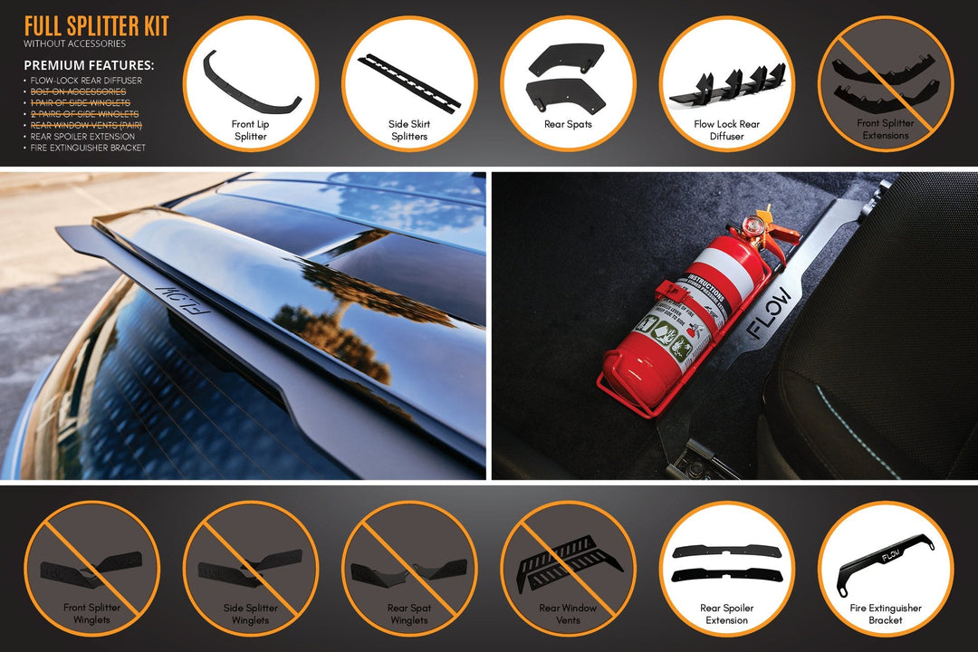 i30N Hatch PD FL 2021 Full Lip Splitter Set - Image 7 by Flow Design