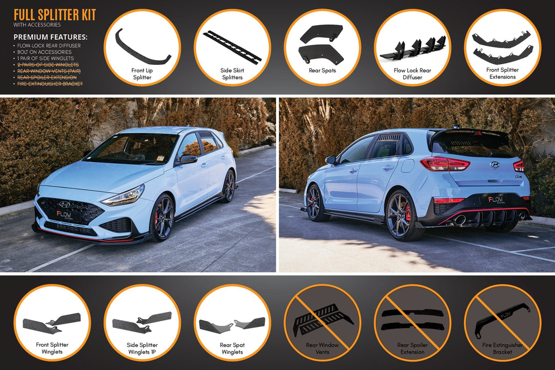 i30N Hatch PD FL 2021 Full Lip Splitter Set - Image 10 by Flow Design