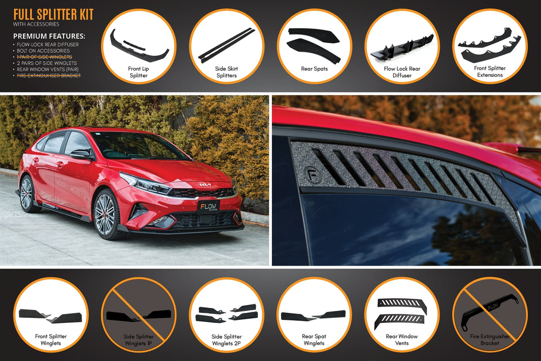 Cerato GT Hatch Facelift Full Lip Splitter Set - Image 11 by Flow Design