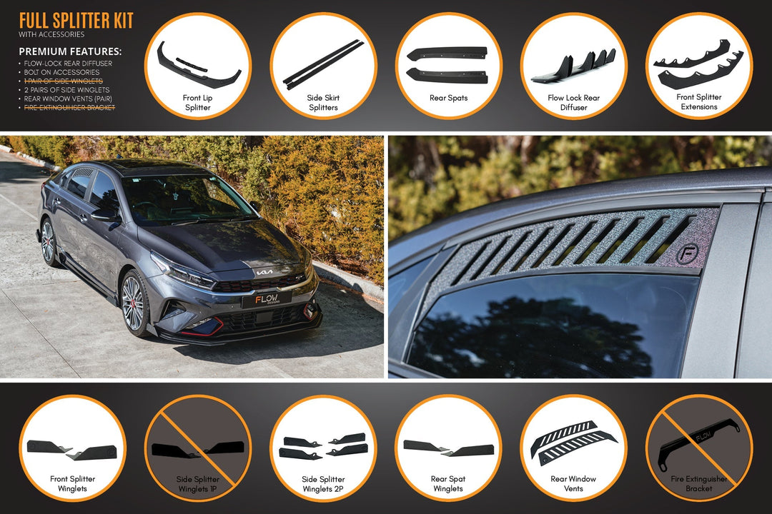 Cerato GT Sedan FL Full Lip Splitter Set - Image 11 by Flow Design
