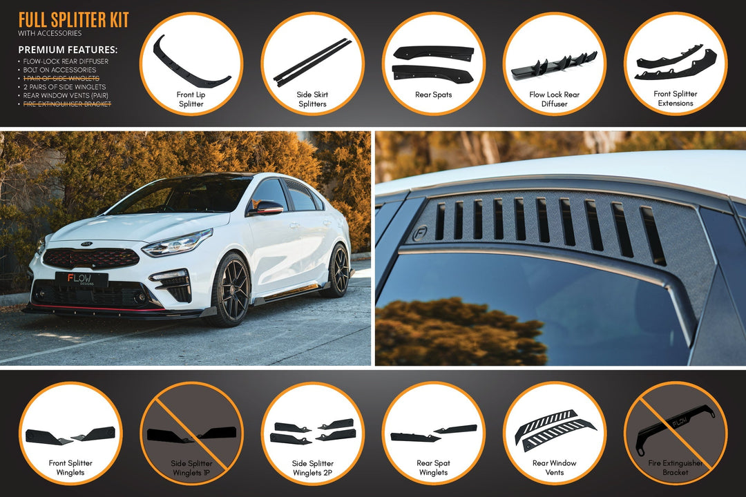 Cerato GT Sedan PFL Full Lip Splitter Set - Image 11 by Flow Design