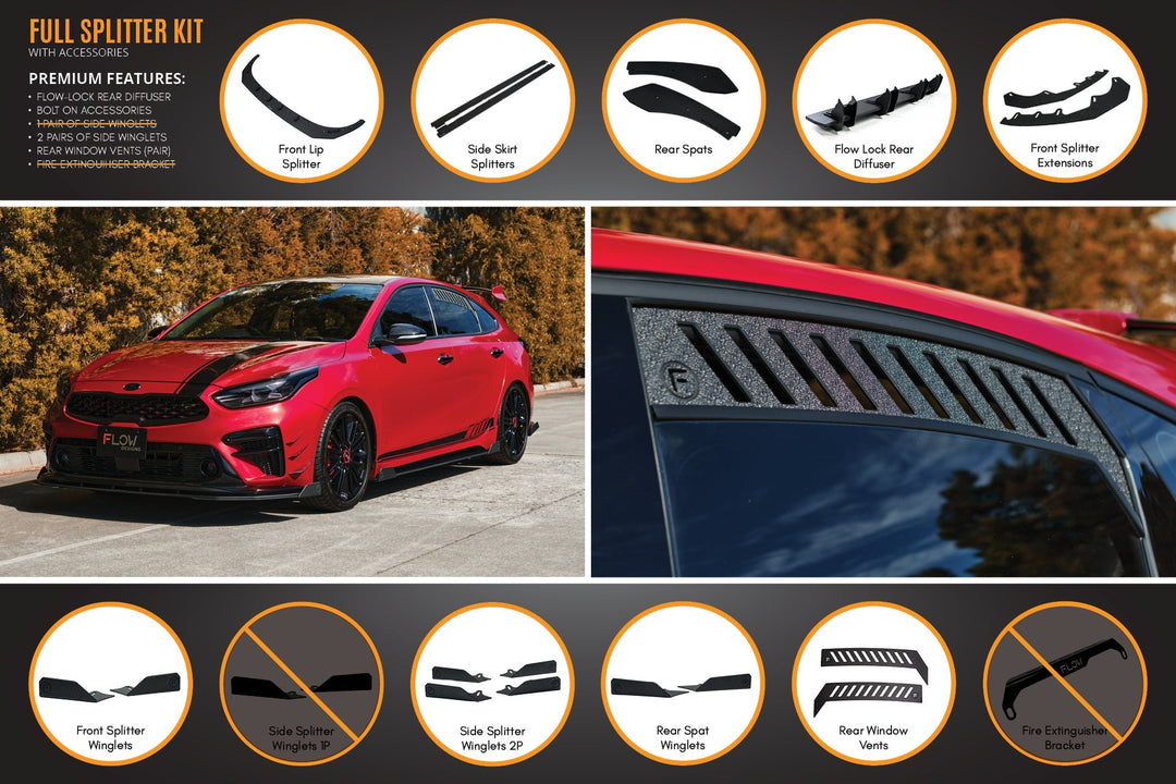 Cerato GT Hatch PFL Full Lip Splitter Set - Image 11 by Flow Design