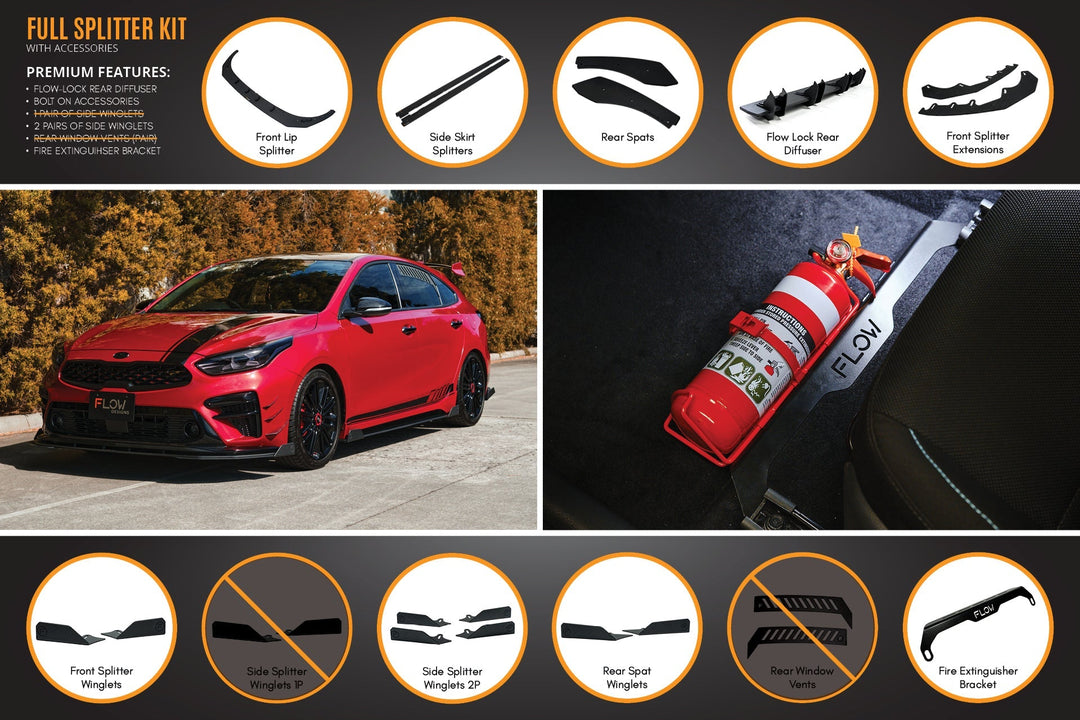 Cerato GT Hatch PFL Full Lip Splitter Set - Image 12 by Flow Design