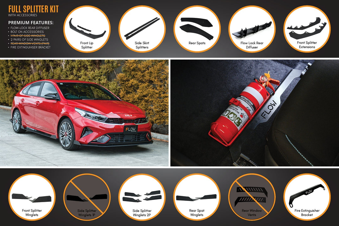Cerato GT Hatch Facelift Full Lip Splitter Set - Image 12 by Flow Design