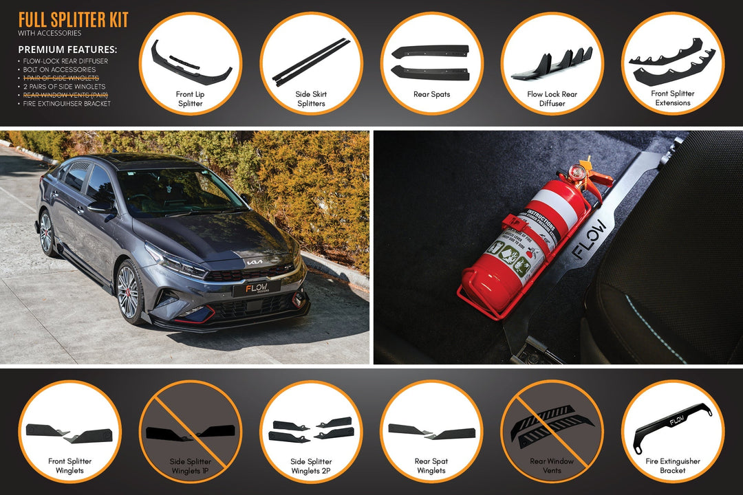Cerato GT Sedan FL Full Lip Splitter Set - Image 12 by Flow Design