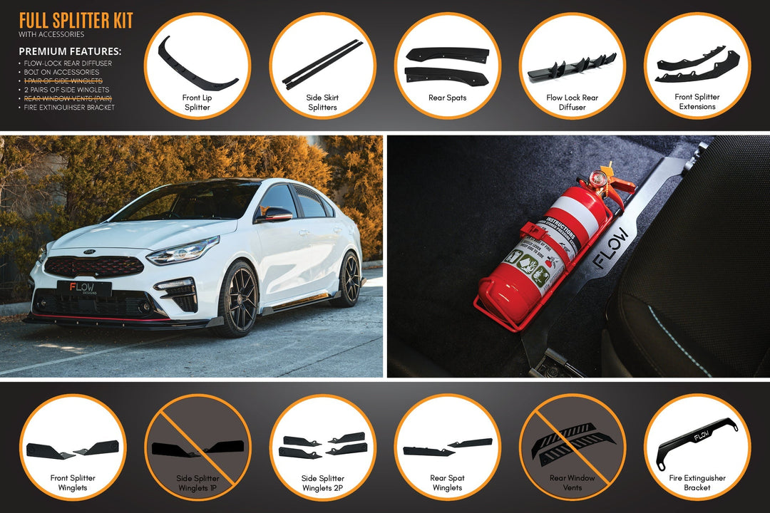 Cerato GT Sedan PFL Full Lip Splitter Set - Image 12 by Flow Design