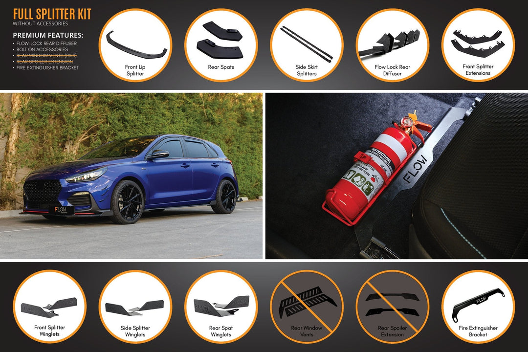 i30 N Line Hatch PD (2018-Current) Full Splitter Lip Set - Image 13 by Flow Design