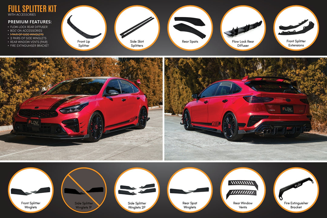 Cerato GT Hatch PFL Full Lip Splitter Set - Image 13 by Flow Design