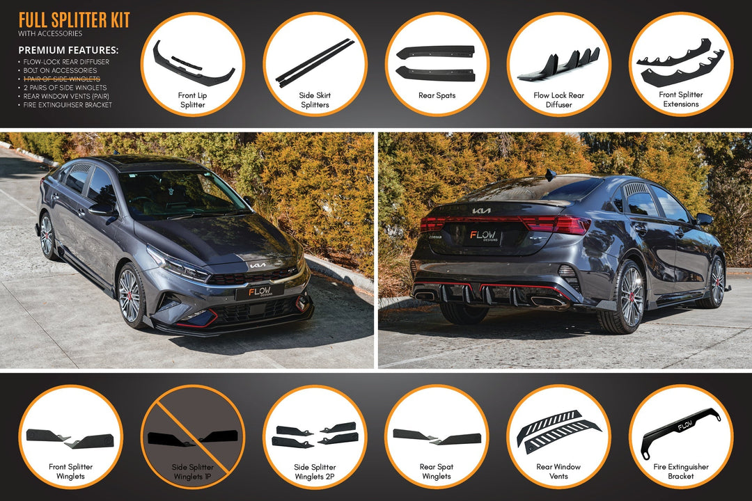 Cerato GT Sedan FL Full Lip Splitter Set - Image 13 by Flow Design