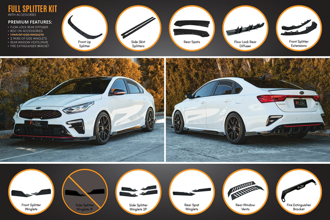 Cerato GT Sedan PFL Full Lip Splitter Set - Image 13 by Flow Design
