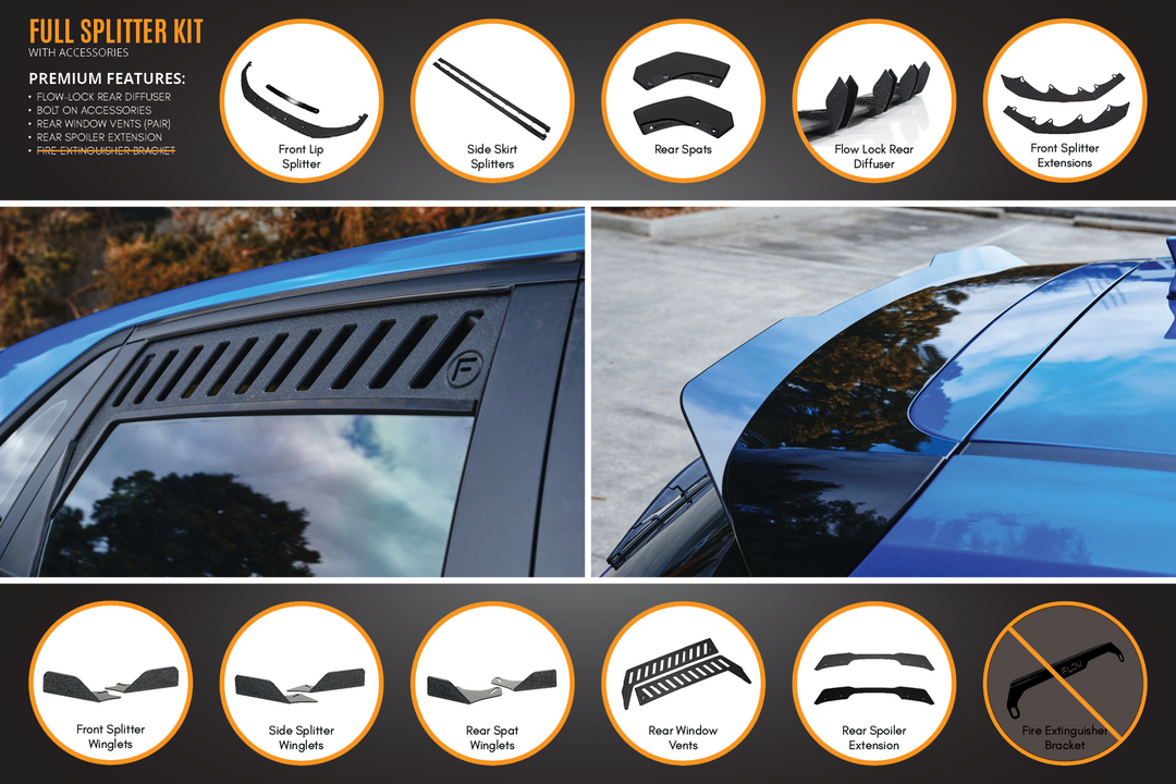 i30 SR Hatch (2017-2018) Full Lip Splitter Set - Image 14 by Flow Design