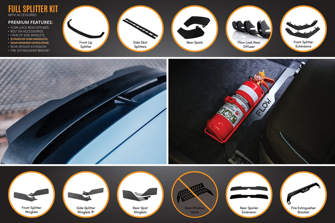 i30N Hatch PD (2018-2020) Full Lip Splitter Set - Image 16 by Flow Design