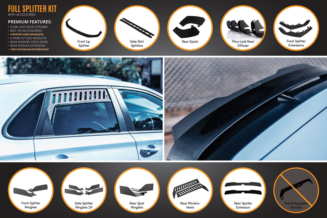 i30N Hatch PD (2018-2020) Full Lip Splitter Set - Image 22 by Flow Design
