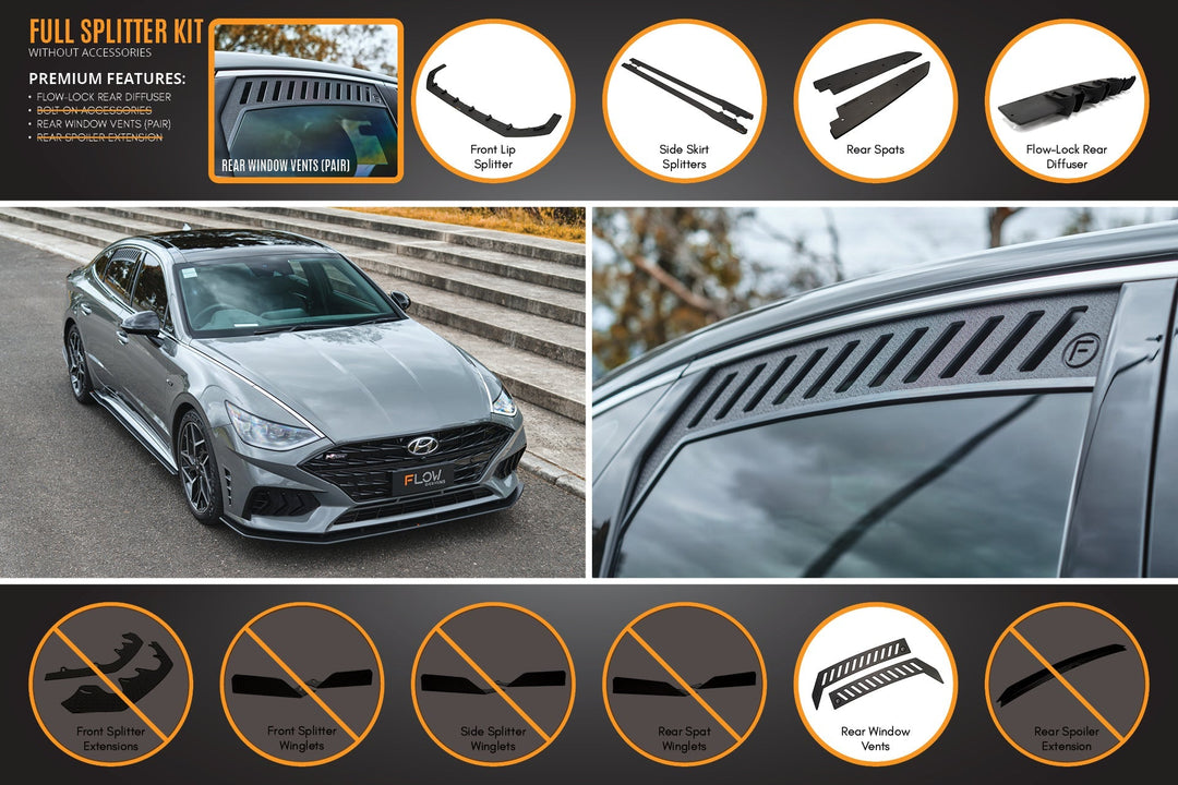 DN8 Sonata N Line 2020-2023 Full Lip Splitter Set - Image 3 by Flow Design